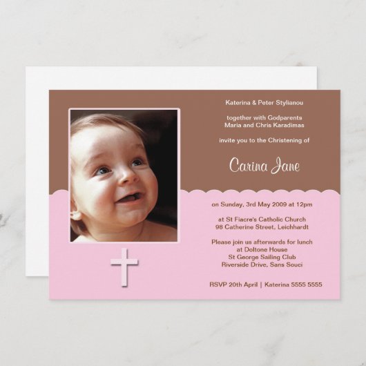 Invitations au chocolat rose (Devant / Derrière)