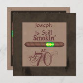 Invitations au cigare masculin pour le 70e anniver (Devant / Derrière)