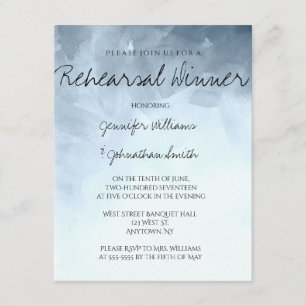 Invitations au dîner de répétition d'aquarelle ble