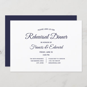 Invitations au dîner de répétition des Mariages bl