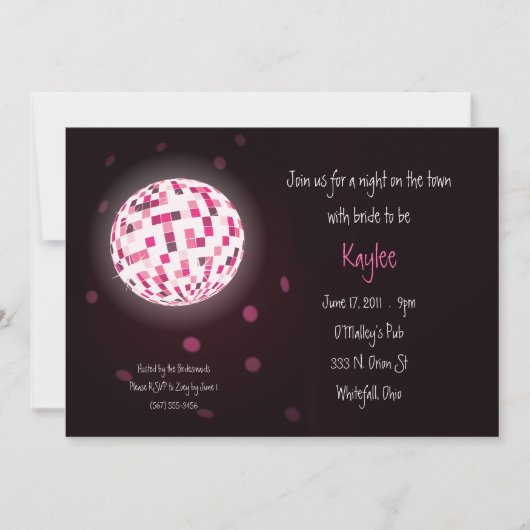 Invitations au Disco Ball Bachelorette Party (Devant)