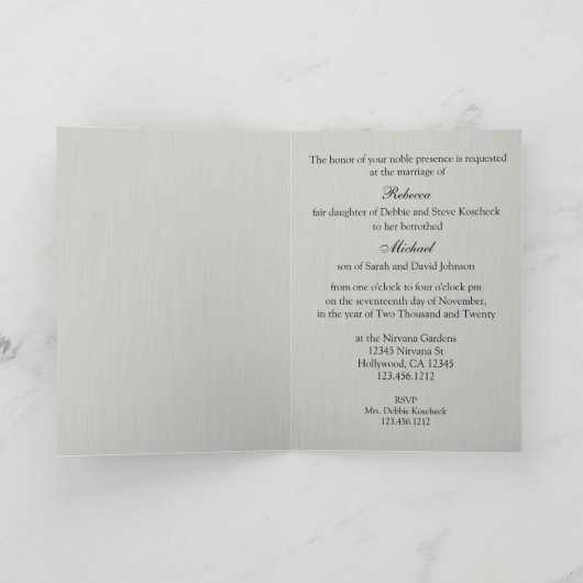 Invitations au mariage à thème au diamant (Intérieur)