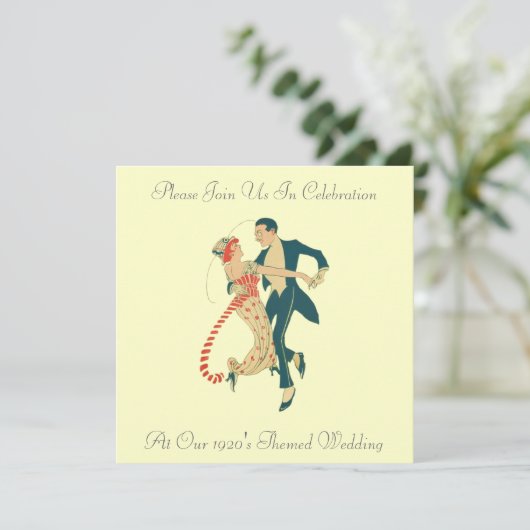 Invitations au mariage à thème des années 1920 (Debout devant)
