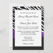 Invitations au mariage blanc de zèbre violet (Dos)