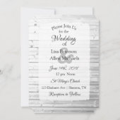 Invitations au mariage blanc en bois (Devant)