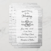 Invitations au mariage blanc en bois (Devant / Derrière)