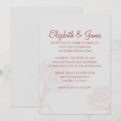 Invitations au mariage blanc et rouge personnalisé (Devant / Derrière)