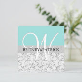 Invitations au mariage bleu avec des flèches d'arg (Debout devant)