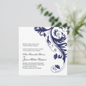 Invitations au mariage bleu de la Marine (Debout devant)