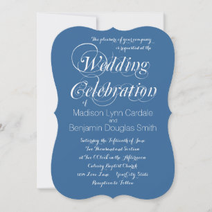 Invitations au mariage bleu élégant et moderne