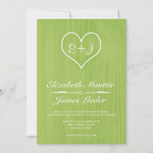 Invitations au Mariage campagnard de chaux (Devant)