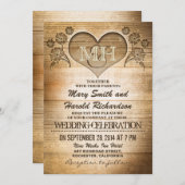 invitations au mariage campagnard rustique (Devant / Derrière)