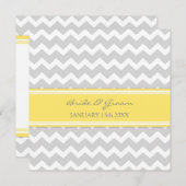 Invitations au mariage Chevron gris jaune (Devant / Derrière)