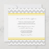 Invitations au mariage Chevron gris jaune (Dos)