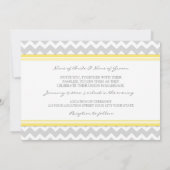 Invitations au mariage Chevron jaune gris (Dos)