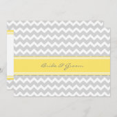 Invitations au mariage Chevron jaune gris (Devant / Derrière)