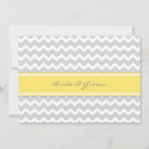 Invitations au mariage Chevron jaune gris