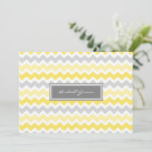 Invitations au mariage Chevron jaune gris (Debout devant)