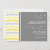 Invitations au mariage Chevron jaune gris (Dos)