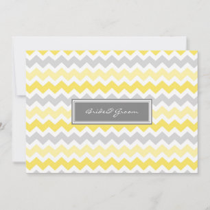 Invitations au mariage Chevron jaune gris