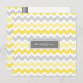 Invitations au mariage Chevron jaune gris (Devant / Derrière)