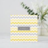 Invitations au mariage Chevron jaune gris (Debout devant)