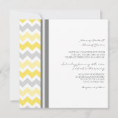 Invitations au mariage Chevron jaune gris (Dos)