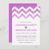 Invitations au mariage Chevron Ombre de Lavender P (Devant / Derrière)