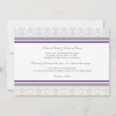 Invitations au mariage Damas gris gris gris (Dos)