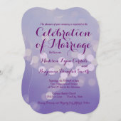 Invitations au mariage dans le lilas pourpre moder (Devant / Derrière)