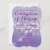 Invitations au mariage dans le lilas pourpre moder (Devant)