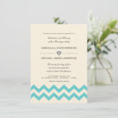 Invitations au mariage d'Aqua et d'Ivory Chevron (Debout devant)