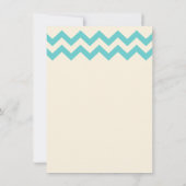 Invitations au mariage d'Aqua et d'Ivory Chevron (Dos)