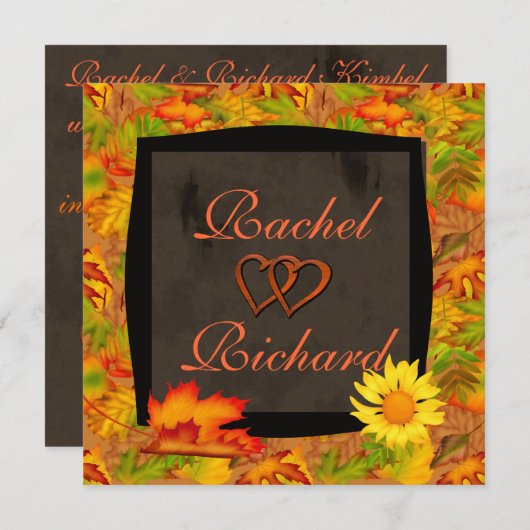 INVITATIONS AU Mariage D'Automne (Devant / Derrière)