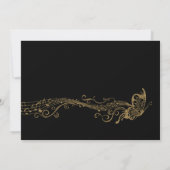 Invitations au mariage de Black Gold Butterfly (Dos)