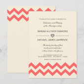 Invitations au mariage de Coral et d'ivoire Chevro (Devant / Derrière)