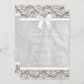 Invitations au mariage de la dentelle du pays blan (Devant / Derrière)