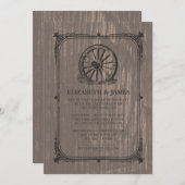Invitations au mariage de la vieille roue de Wagon (Devant / Derrière)