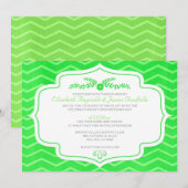 Invitations au mariage de Lime Green Chevron (Devant / Derrière)