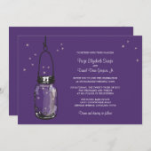 Invitations au mariage de Mason Jar et Fireflies (Devant / Derrière)