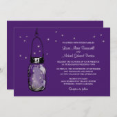 Invitations au mariage de Mason Jar et Fireflies (Devant / Derrière)