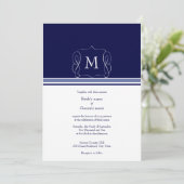 Invitations au mariage de Monogrammes bleus de la  (Debout devant)