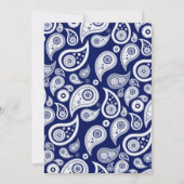 Invitations au mariage de Navy Blue Paisley (Dos)