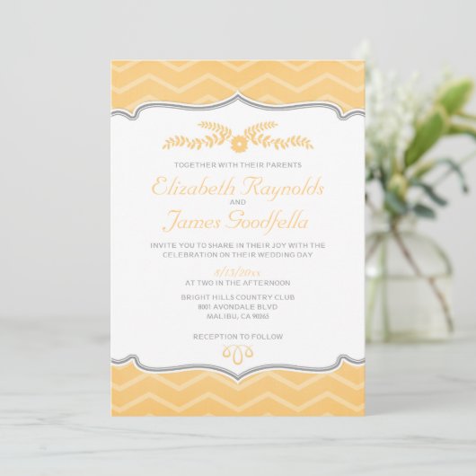 Invitations au mariage de Peach Zigzag (Debout devant)