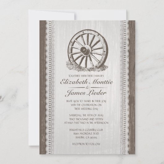 Invitations au mariage de Wagon Wagon Country (Devant)