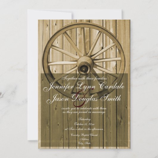 Invitations au mariage de Wagon Wagon Wagon Countr (Devant)