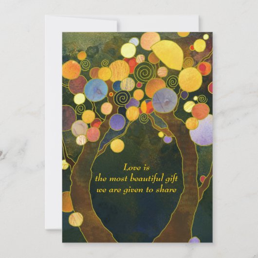 Invitations au mariage des arbres d'amour (dos bla (Devant)