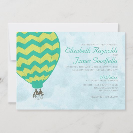 Invitations au mariage des ballons à air chaud (Devant)