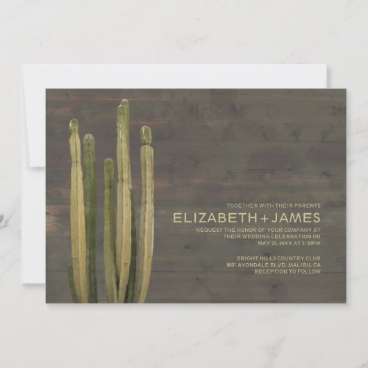 Invitations au mariage des cactus occidentaux (Devant)