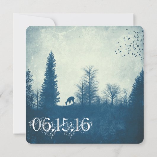 Invitations au mariage des cerfs bleus de Russie (Dos)